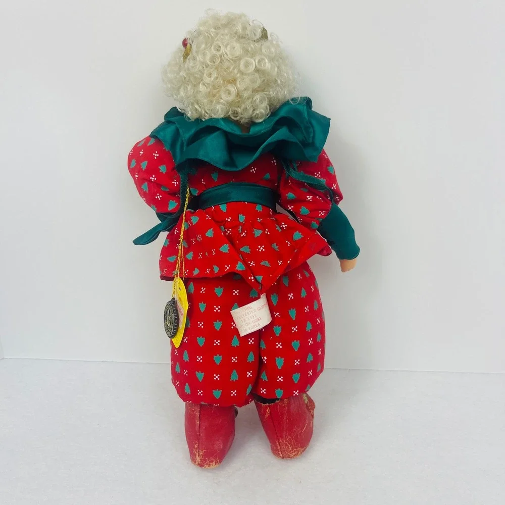 Vintage Brinn's December Calendar Doll Christmas Tree Outfit Red Green 11.5